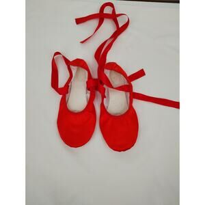 Red Ballet Slippers Flats Lace Up size 39